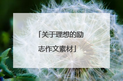 关于理想的励志作文素材