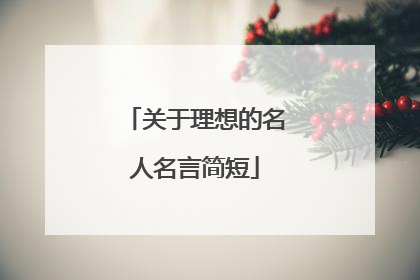 关于理想的名人名言简短