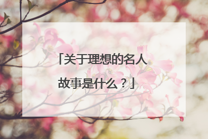 关于理想的名人故事是什么?