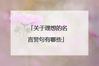 关于理想的名言警句有哪些