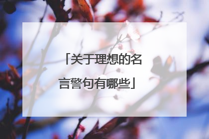 关于理想的名言警句有哪些