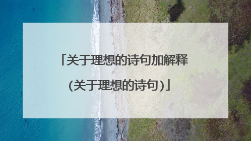 关于理想的诗句加解释(关于理想的诗句)