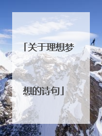 关于理想梦想的诗句