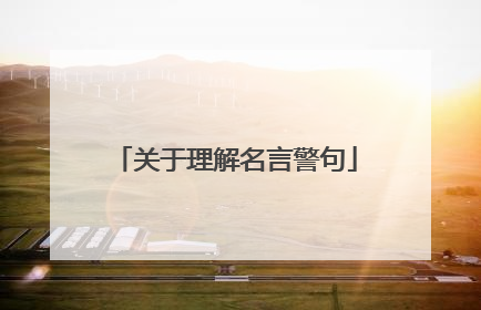 关于理解名言警句