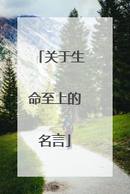关于生命至上的名言
