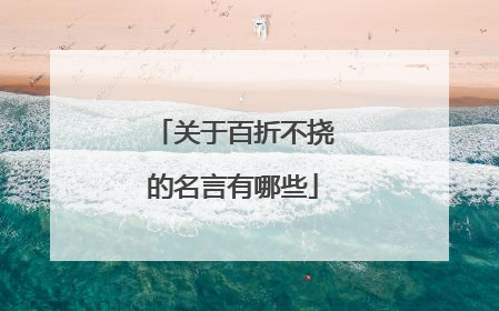 关于百折不挠的名言有哪些