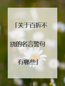 关于百折不挠的名言警句有哪些