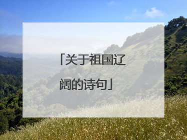 关于祖国辽阔的诗句