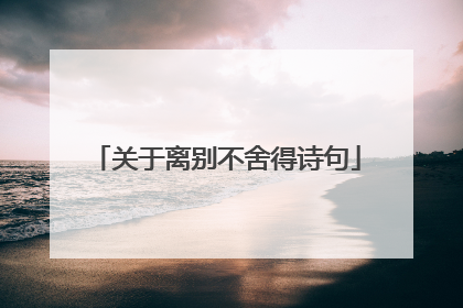 关于离别不舍得诗句