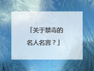 关于禁毒的名人名言?