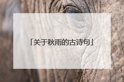 关于秋雨的古诗句