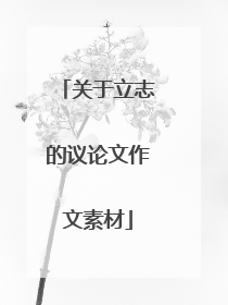 关于立志的议论文作文素材
