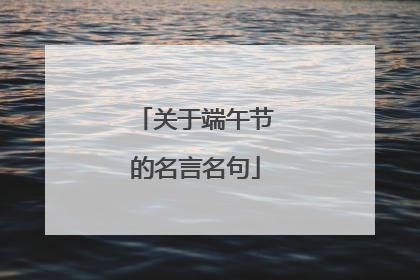 关于端午节的名言名句
