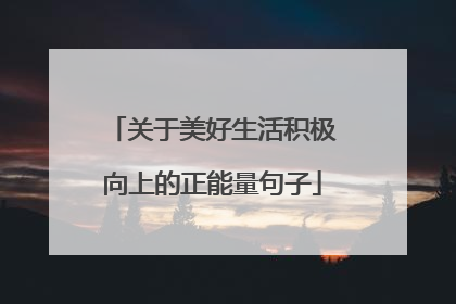 关于美好生活积极向上的正能量句子