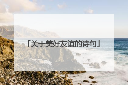 关于美好友谊的诗句