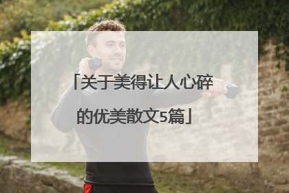 关于美得让人心碎的优美散文5篇