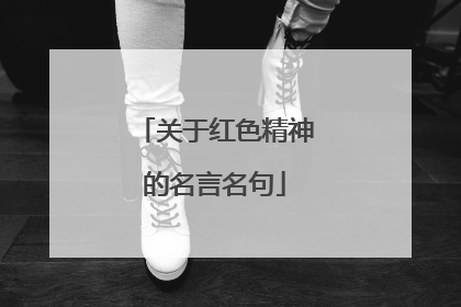 关于红色精神的名言名句