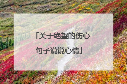 关于绝望的伤心句子说说心情