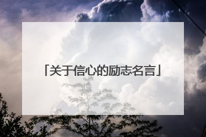 关于信心的励志名言