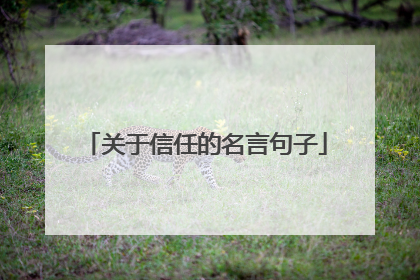 关于信任的名言句子