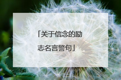 关于信念的励志名言警句