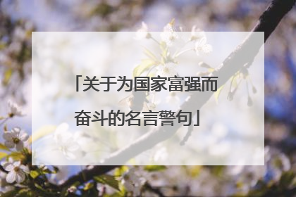 关于为国家富强而奋斗的名言警句