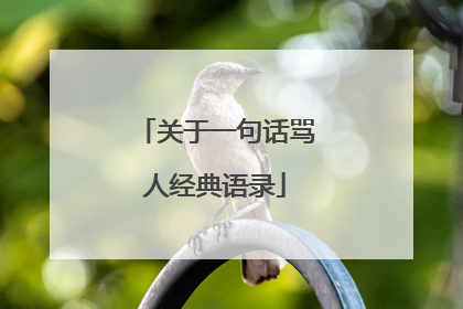 关于一句话骂人经典语录