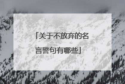 关于不放弃的名言警句有哪些