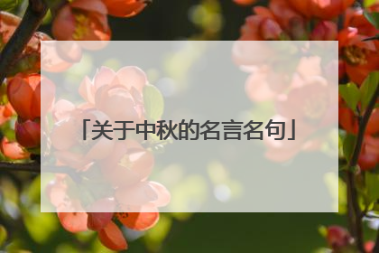 关于中秋的名言名句