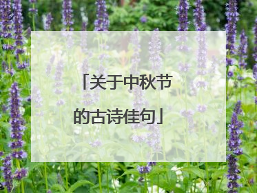 关于中秋节的古诗佳句