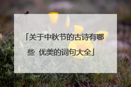 关于中秋节的古诗有哪些 优美的词句大全