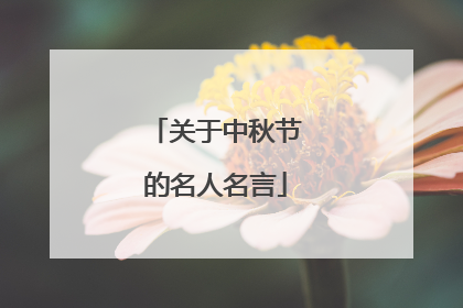 关于中秋节的名人名言