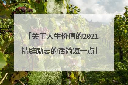 关于人生价值的2021精辟励志的话简短一点
