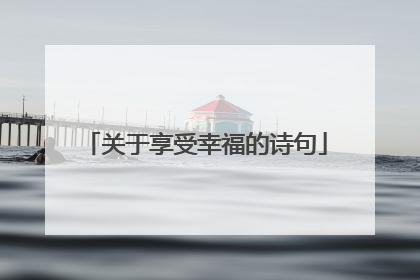 关于享受幸福的诗句