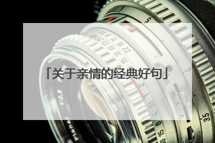 关于亲情的经典好句