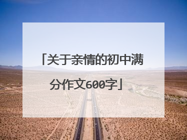 关于亲情的初中满分作文600字