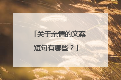 关于亲情的文案短句有哪些?