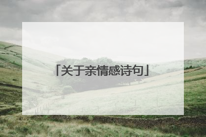 关于亲情感诗句