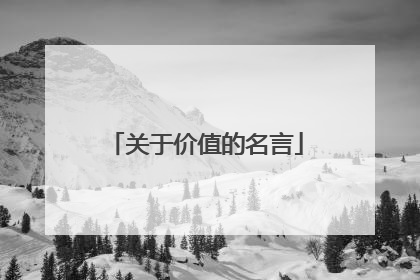 关于价值的名言