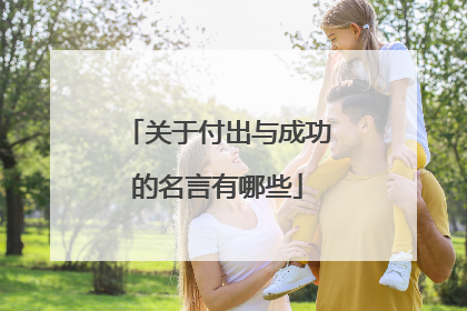 关于付出与成功的名言有哪些