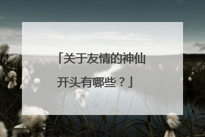 关于友情的神仙开头有哪些?