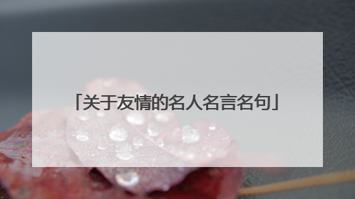 关于友情的名人名言名句