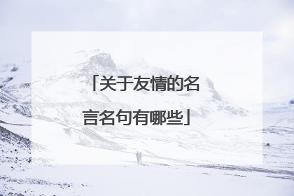 关于友情的名言名句有哪些