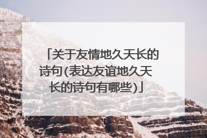 关于友情地久天长的诗句(表达友谊地久天长的诗句有哪些)