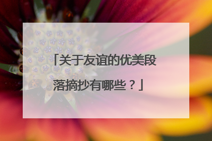 关于友谊的优美段落摘抄有哪些?