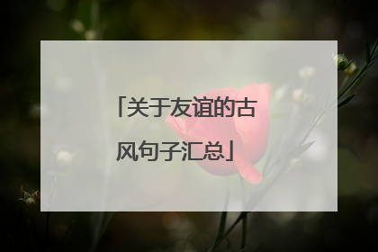 关于友谊的古风句子汇总