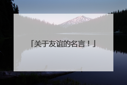 关于友谊的名言!