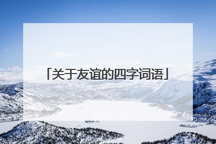 关于友谊的四字词语