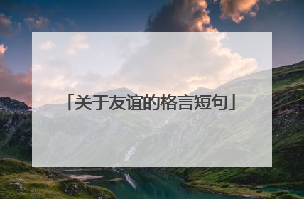 关于友谊的格言短句