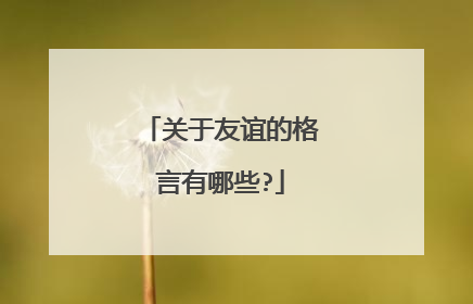 关于友谊的格言有哪些?